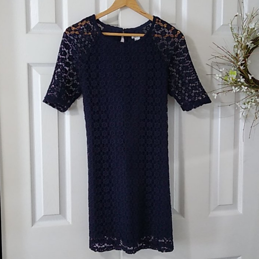 Gorgeous and delicate sheath navy blue dress